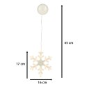 Lampki LED wisząca dekoracja świąteczna śnieżynka 45cm 10 LED