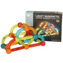 Klocki magnetyczne LED magnetic sticks duże patyczki świecące dla małych dzieci 52 elementy