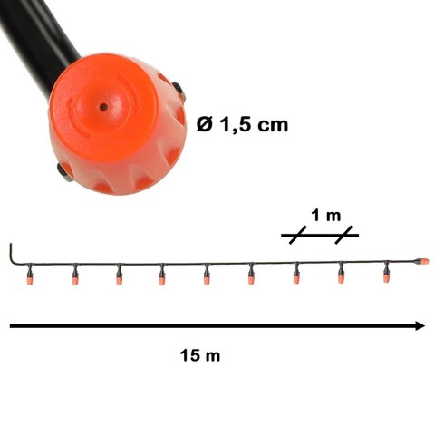 Zraszacz ogrodowy kurtyna wodna mgiełka system nawadniania 15m