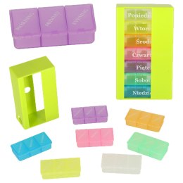 Organizer na leki pudełko kasetka na tabletki tygodniowy PL EN LT CS