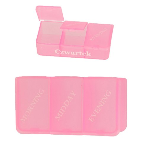 Organizer na leki pudełko kasetka na tabletki tygodniowy PL EN LT CS