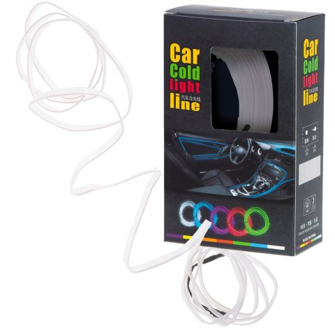 Oświetlenie ambientowe LED do samochodu auta USB 12V taśma 5m biała