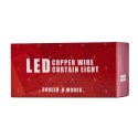 Lampki LED kurtyna girlanda druciki świąteczne choinkowe 3x3m 300LED ciepły biały pilot USB