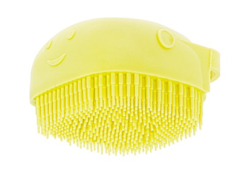 Szczotka silikonowa czyścik myjka do mycia psów kotów z dozownikiem żółta