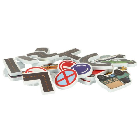 Zabawka do kąpieli wanny wodna dla dzieci naklejki piankowe autka ulica puzzle 23 el.