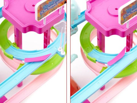 Tor wyścigowy dinozaur zjeżdżalnia ruchome schody LED dźwięk