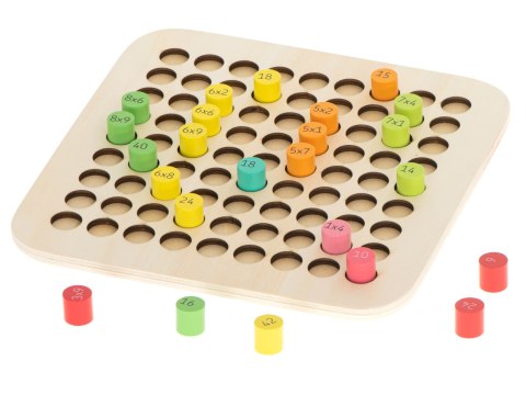 Zestaw edukacyjny nauka liczenia tabliczka mnożenia okrągła drewniana