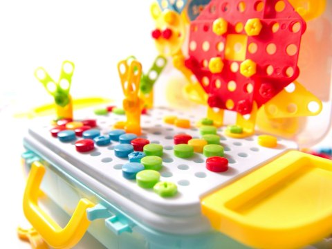 Wkrętarka wiertarka śrubki klocki konstrukcyjne zestaw majsterkowicza walizka 258 elementów