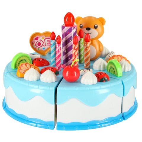 Tort urodzinowy do krojenia na rzepy kuchnia 80 elementów niebieski