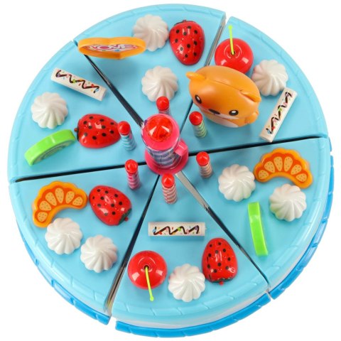 Tort urodzinowy do krojenia na rzepy kuchnia 80 elementów niebieski