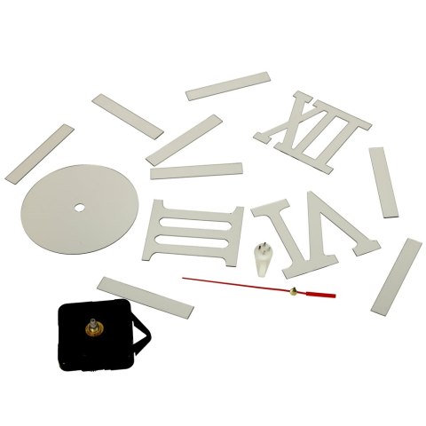 Zegar Ścienny naklejany DIY 3D regulowany rzymski srebrny 130cm