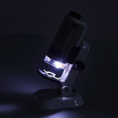 Mikroskop kieszonkowy szkolny edukacyjny naukowy mini LED akcesoria