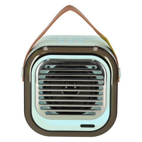 Zestaw do karaoke głośnik XL Bluetooth 2 mikrofony USB LED 10W niebieski