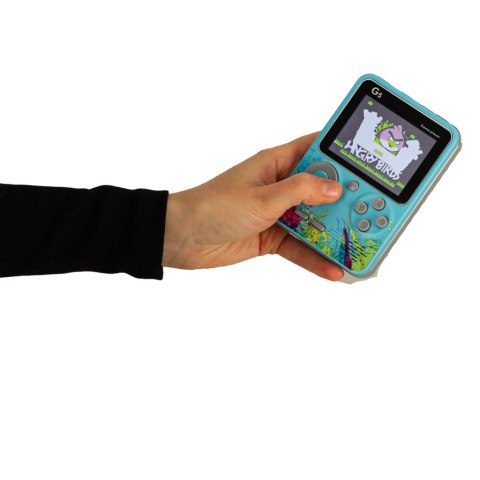 Konsola przenośna do gier mini elektroniczna retro 500 gier niebieska