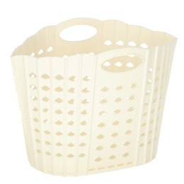 Kosz na zakupy pranie składany organizer łazienkowy z uchwytem kremowy