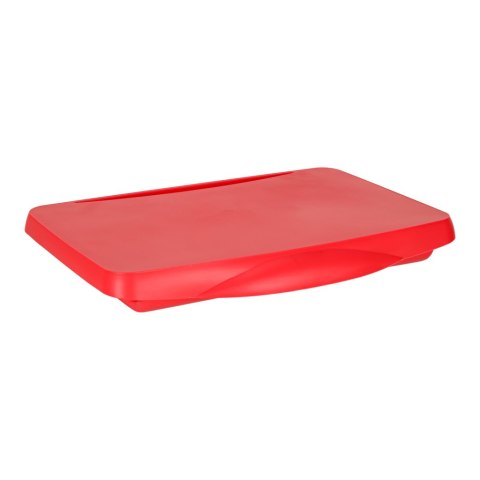 Stolik samochodowy do auta podróżny przenośny składany dla dzieci ze schowkiem czerwony