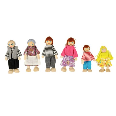 Lalki do domku dla lalek lalka drewniane laleczki rodzinka 6el.