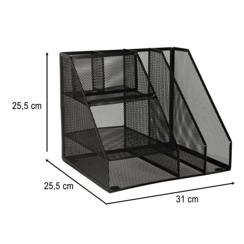 Organizer przybornik na biurko biurkowy duży A4 metalowy 7 komór