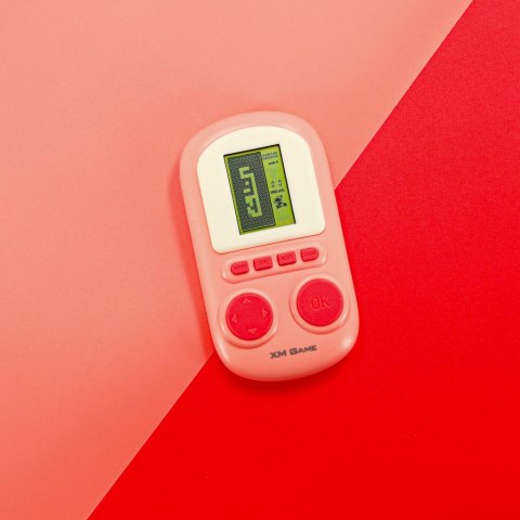 Gra elektroniczna zręcznościowa mini konsola przenośna kieszonkowa różowa