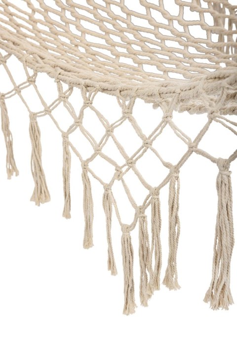 Hamak ogrodowy brazylijski boho siatka frędzle 200cm 150kg Ecru
