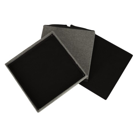 Puf składany ze schowkiem otwierany do siedzenia podnóżek szary 38x38x38cm