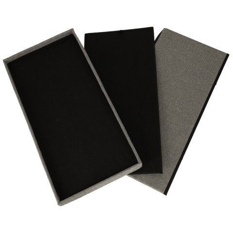 Puf składany ze schowkiem otwierany do siedzenia podnóżek szary duży 76x38x38cm