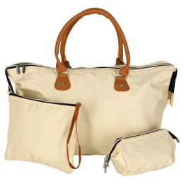 Torba podróżna wielofunkcyjna do wózka dla mamy zestaw beżowa