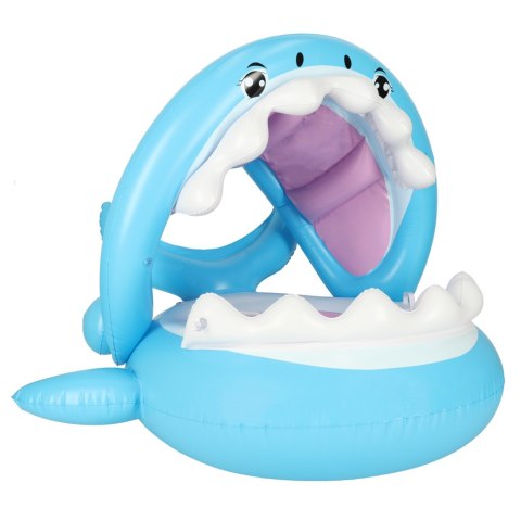 Kółko do pływania koło dmuchane dla niemowląt pontonik dla dzieci z siedziskiem z daszkiem rekin 23kg