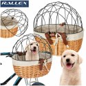 Koszyk wiklinowy na rower z kratką metalową transporter dla kota psa