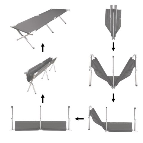 Łóżko polowe LUARO składane turystyczne kanadyjka czarne 150kg