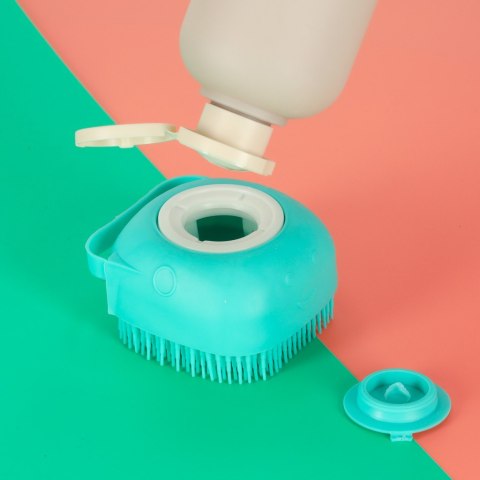 Szczotka silikonowa czyścik myjka do mycia psów kotów z dozownikiem miętowa