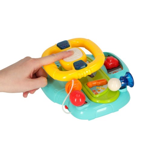 Zabawka interaktywna kierownica dla dzieci dziecka malucha do wózka symulator muzyka dźwięki niebieska