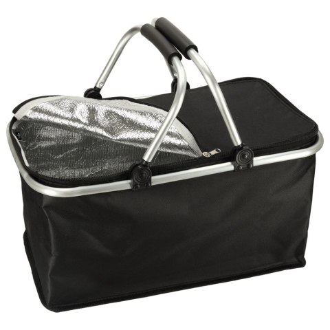 Kosz piknikowy termiczny składany koszyk na zakupy izolacyjny czarny