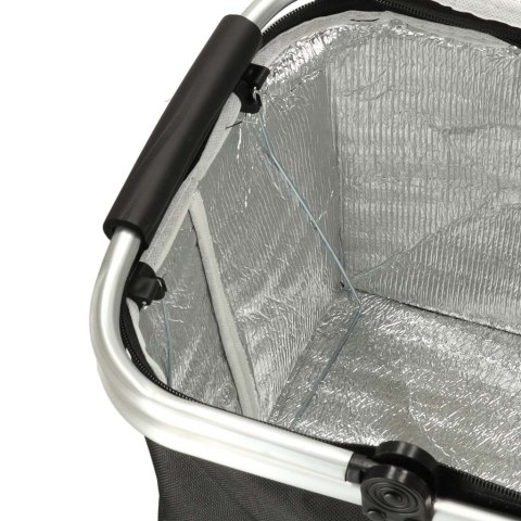 Kosz piknikowy termiczny składany koszyk na zakupy izolacyjny czarny