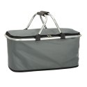 Kosz piknikowy termiczny składany koszyk na zakupy izolacyjny szary