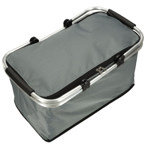 Kosz piknikowy termiczny składany koszyk na zakupy izolacyjny szary