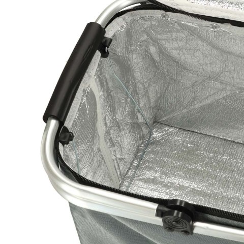 Kosz piknikowy termiczny składany koszyk na zakupy izolacyjny szary