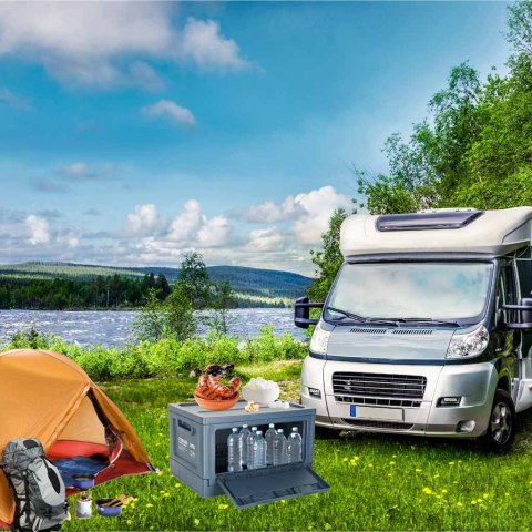 Organizer do bagażnika samochodowy pudełko skrzynka składana 25l granatowa