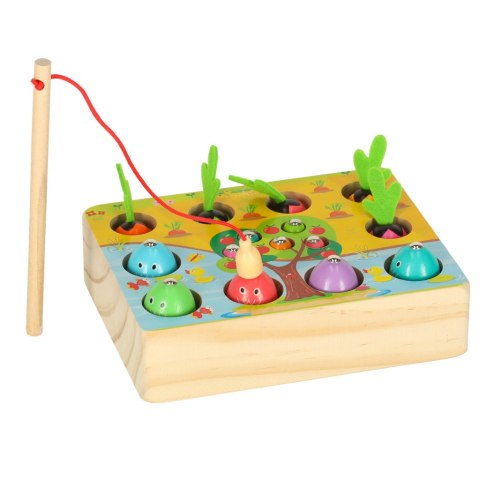 Gra drewniana montessori łowienie rybek marchewki robaczki