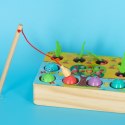 Gra drewniana montessori łowienie rybek marchewki robaczki