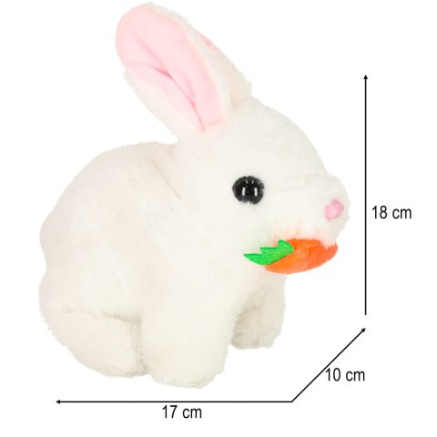 Królik króliczek z marchewką pluszowy chodzi rusza uszami