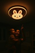 Lampa LED sufitowa plafon do pokoju dziecięcego ściemniana + pilot króliczek
