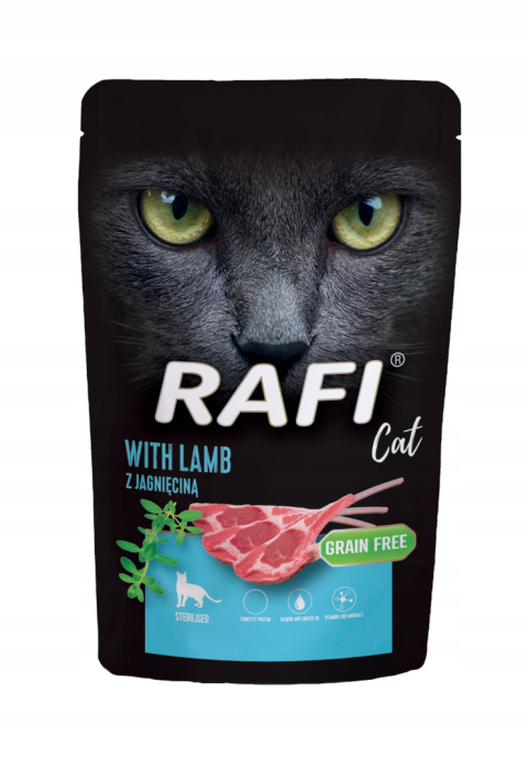 Mokra karma dla kotów sterylizowanych z jagnięciną Rafi Cat Adult 100 g