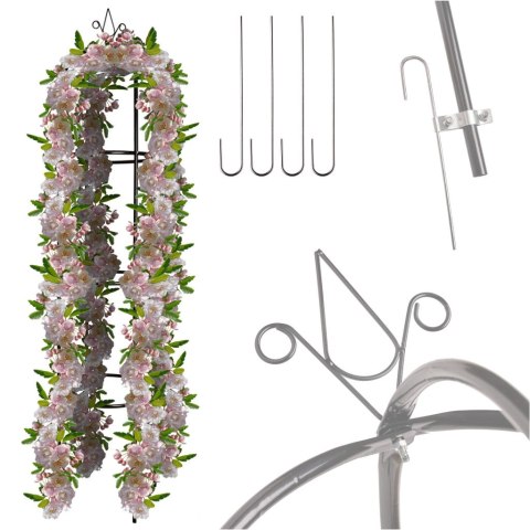 Pergola ogrodowa LUARO kolumnowa słup kolumna dzwon stojak na róże kwiaty pnące metalowa 195 cm
