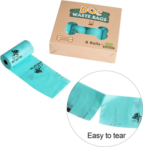 Woreczki na odchody 8 rolek + dyspenser