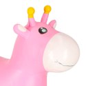 Skoczek dla dzieci do skakania z pompką gumowy różowa żyrafa