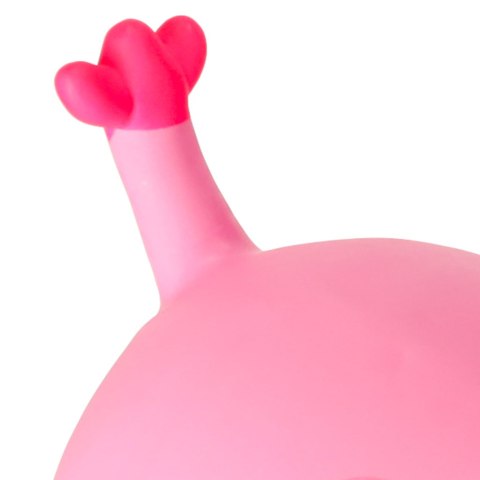 Skoczek dla dzieci do skakania z pompką gumowy różowa żyrafa