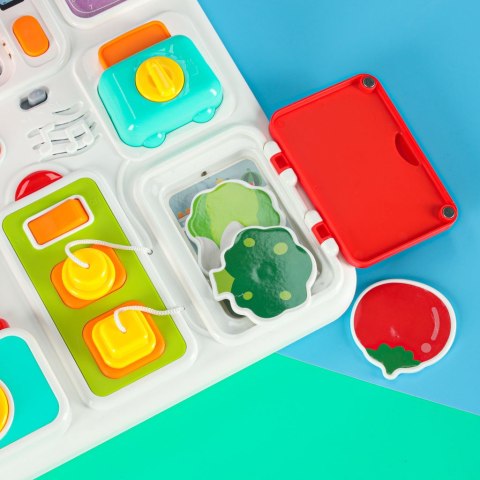 Tablica manipulacyjna sensoryczna montessori kuchnia zegar światło dźwięk