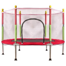 Trampolina do domu ogrodu dla dzieci siatka piłki 140cm 55inch czerwona