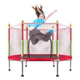 Trampolina do domu ogrodu dla dzieci siatka piłki 140cm 55inch czerwona